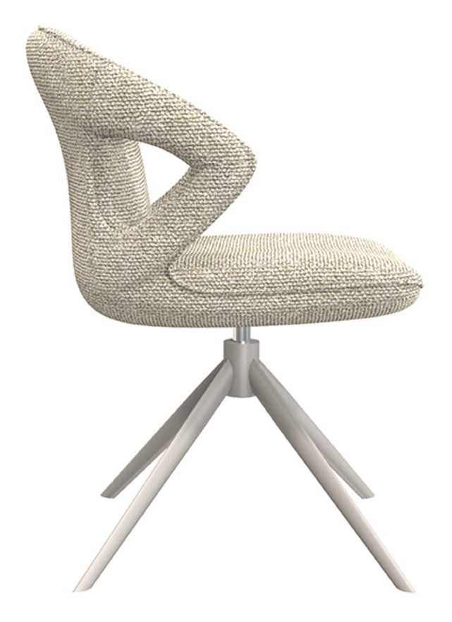 LABEL51 Draaibare Eetkamerstoel 'Zurich' Bouclé, kleur Naturel/Taupe