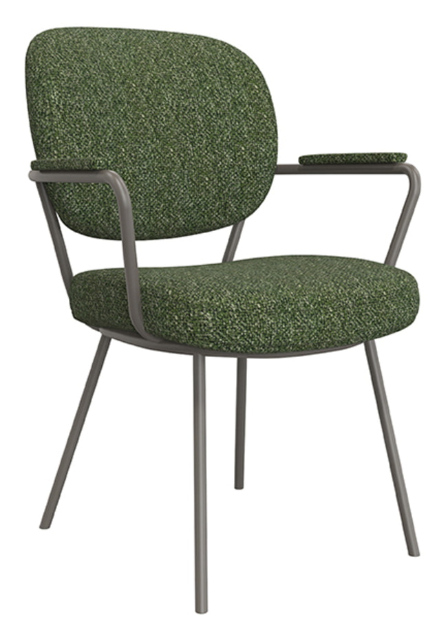 LABEL51 Eetkamerstoel 'Lausanne' Met armleuning, Bouclé, kleur Forest