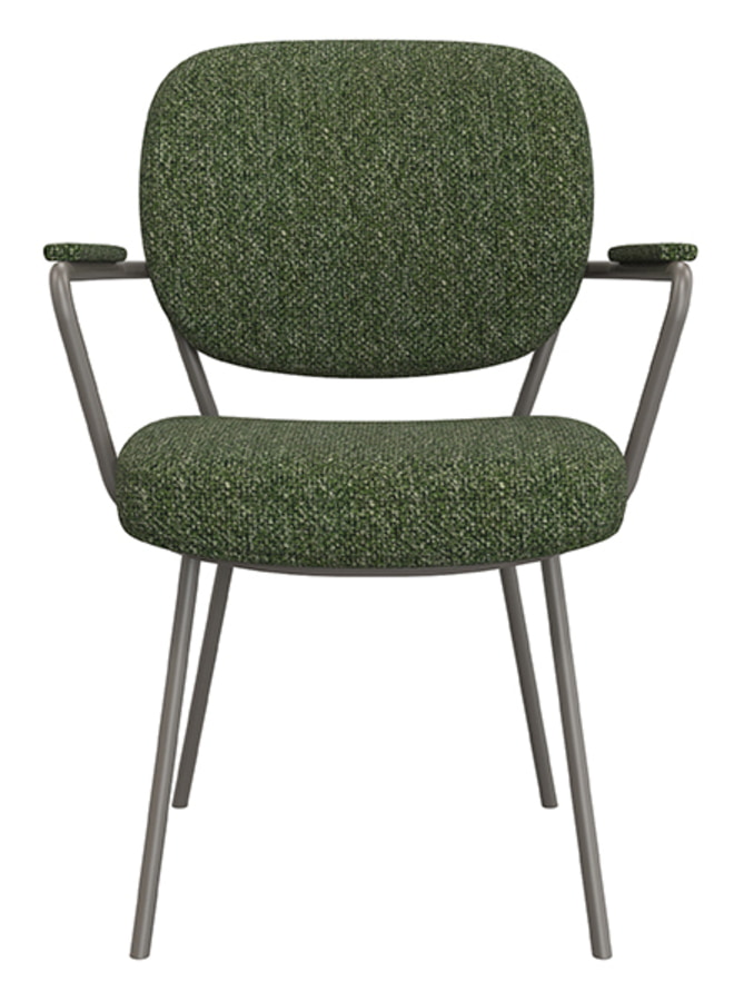 LABEL51 Eetkamerstoel 'Lausanne' Met armleuning, Bouclé, kleur Forest