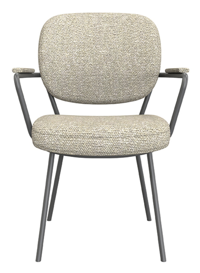 LABEL51 Eetkamerstoel 'Lausanne' Bouclé, kleur Naturel/Zwart