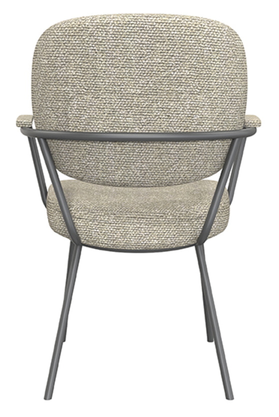LABEL51 Eetkamerstoel 'Lausanne' Bouclé, kleur Naturel/Zwart