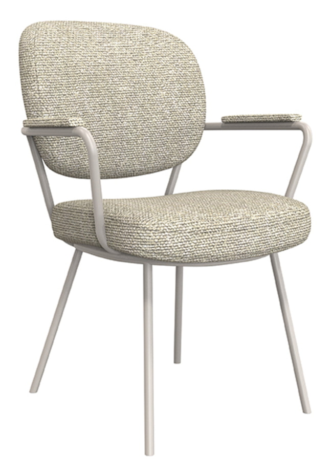 LABEL51 Eetkamerstoel 'Lausanne' Bouclé, kleur Naturel/Taupe