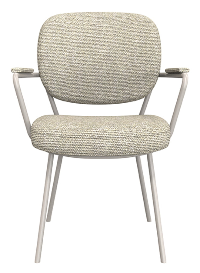 LABEL51 Eetkamerstoel 'Lausanne' Bouclé, kleur Naturel/Taupe