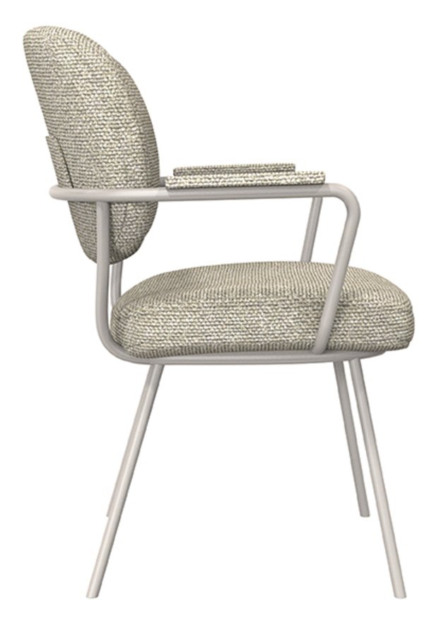 LABEL51 Eetkamerstoel 'Lausanne' Bouclé, kleur Naturel/Taupe