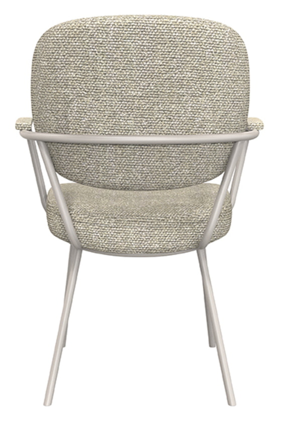 LABEL51 Eetkamerstoel 'Lausanne' Bouclé, kleur Naturel/Taupe