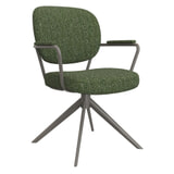 LABEL51 Draaibare Eetkamerstoel 'Basel' Bouclé, kleur Forest