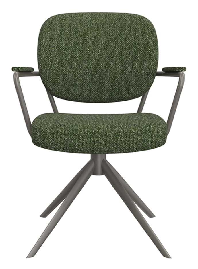LABEL51 Draaibare Eetkamerstoel 'Basel' Bouclé, kleur Forest