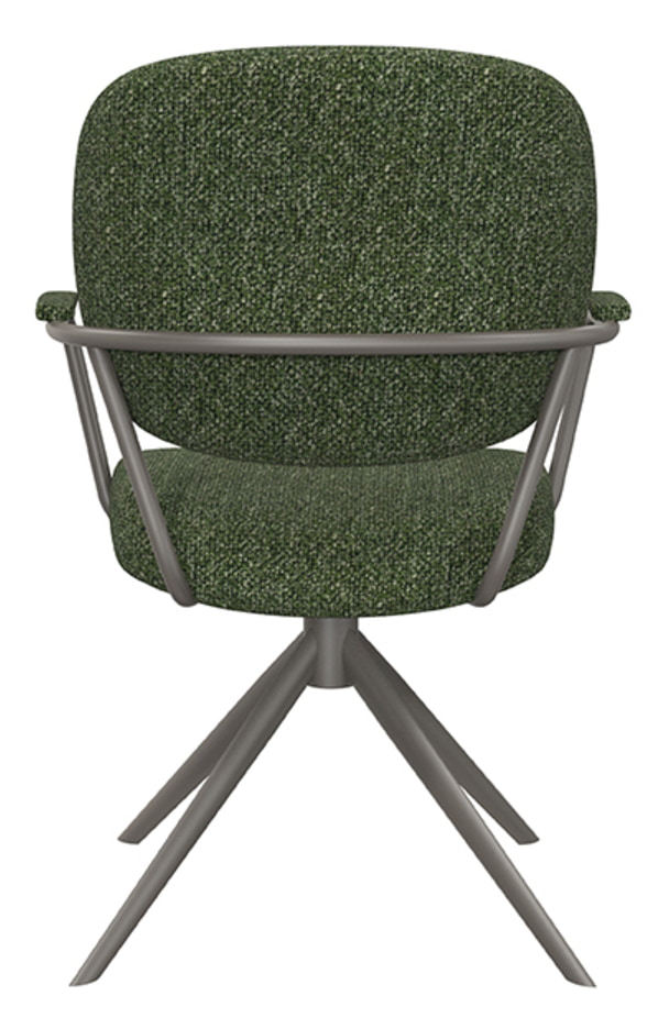 LABEL51 Draaibare Eetkamerstoel 'Basel' Bouclé, kleur Forest