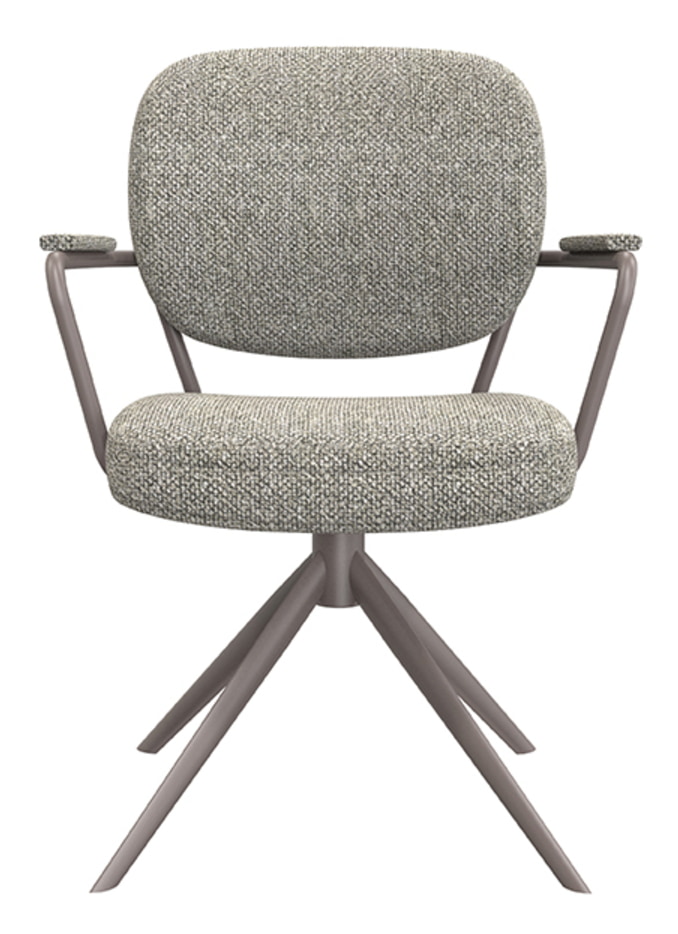 LABEL51 Draaibare Eetkamerstoel 'Basel' Bouclé, kleur Grijs