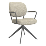 LABEL51 Draaibare Eetkamerstoel 'Basel' Bouclé, kleur Naturel