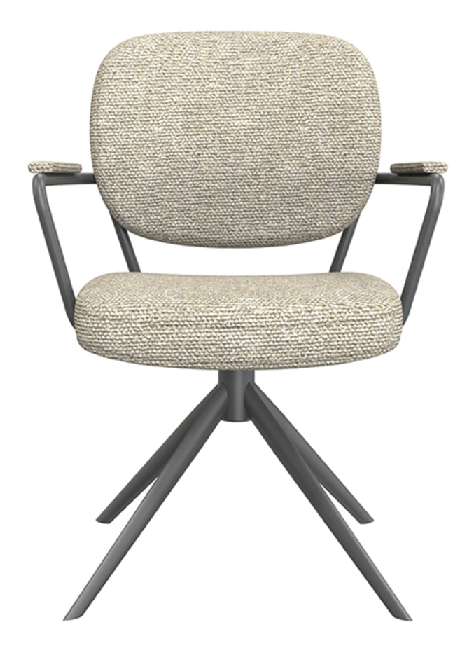 LABEL51 Draaibare Eetkamerstoel 'Basel' Bouclé, kleur Naturel
