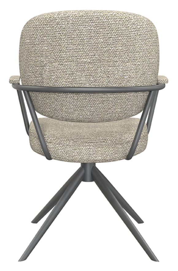 LABEL51 Draaibare Eetkamerstoel 'Basel' Bouclé, kleur Naturel