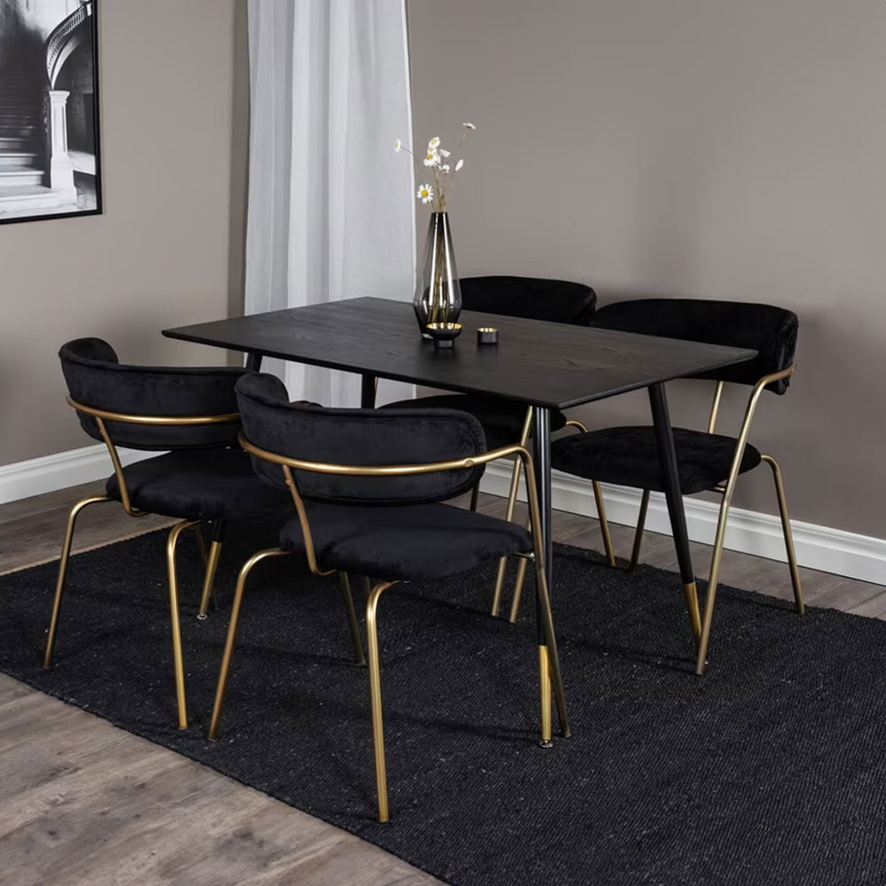 Nohr Eettafel 'Shaindy' MDF, kleur Zwart