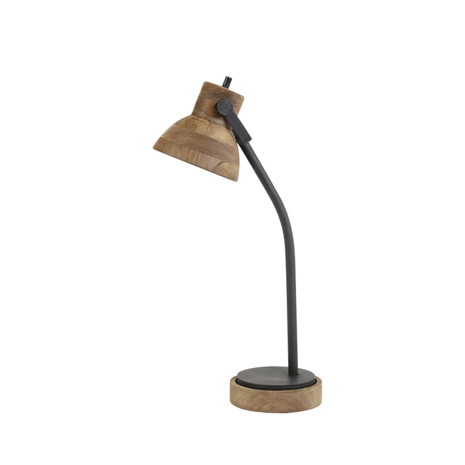 Light & Living Bureaulamp 'Imbert', donker bruin-mat zwart