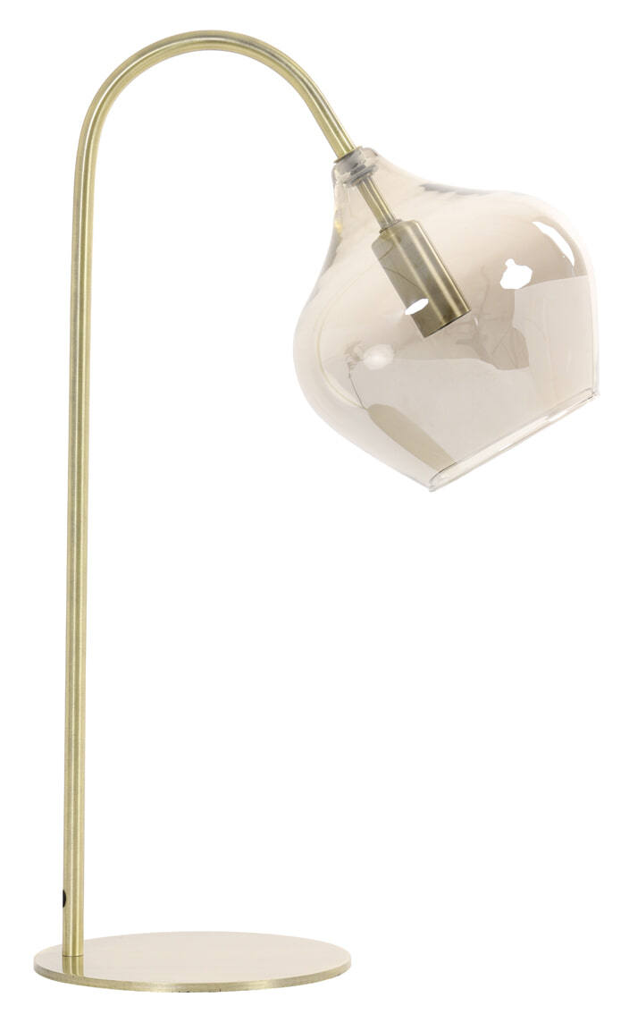 Light & Living Tafellamp 'Rakel', antiek brons+smoke