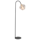 Light & Living Vloerlamp 'Rakel' 160cm, kleur Mat Zwart / Smoke