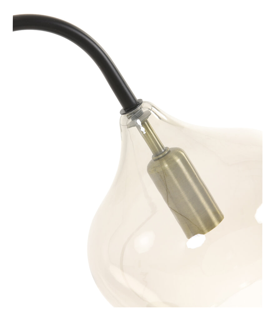 Light & Living Vloerlamp 'Rakel' 160cm, kleur Mat Zwart / Smoke