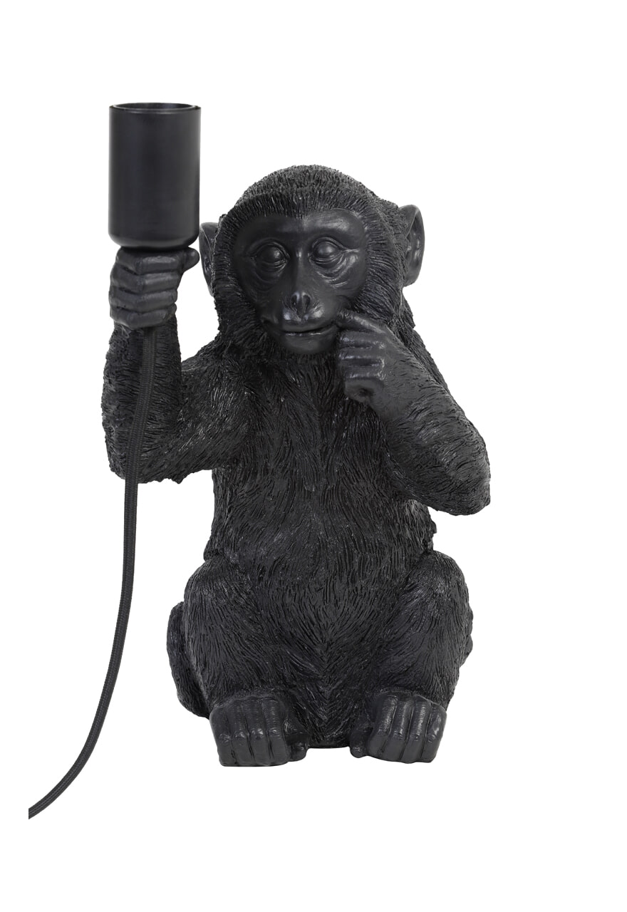 Light & Living Tafellamp 'Monkey' 34cm, kleur Zwart