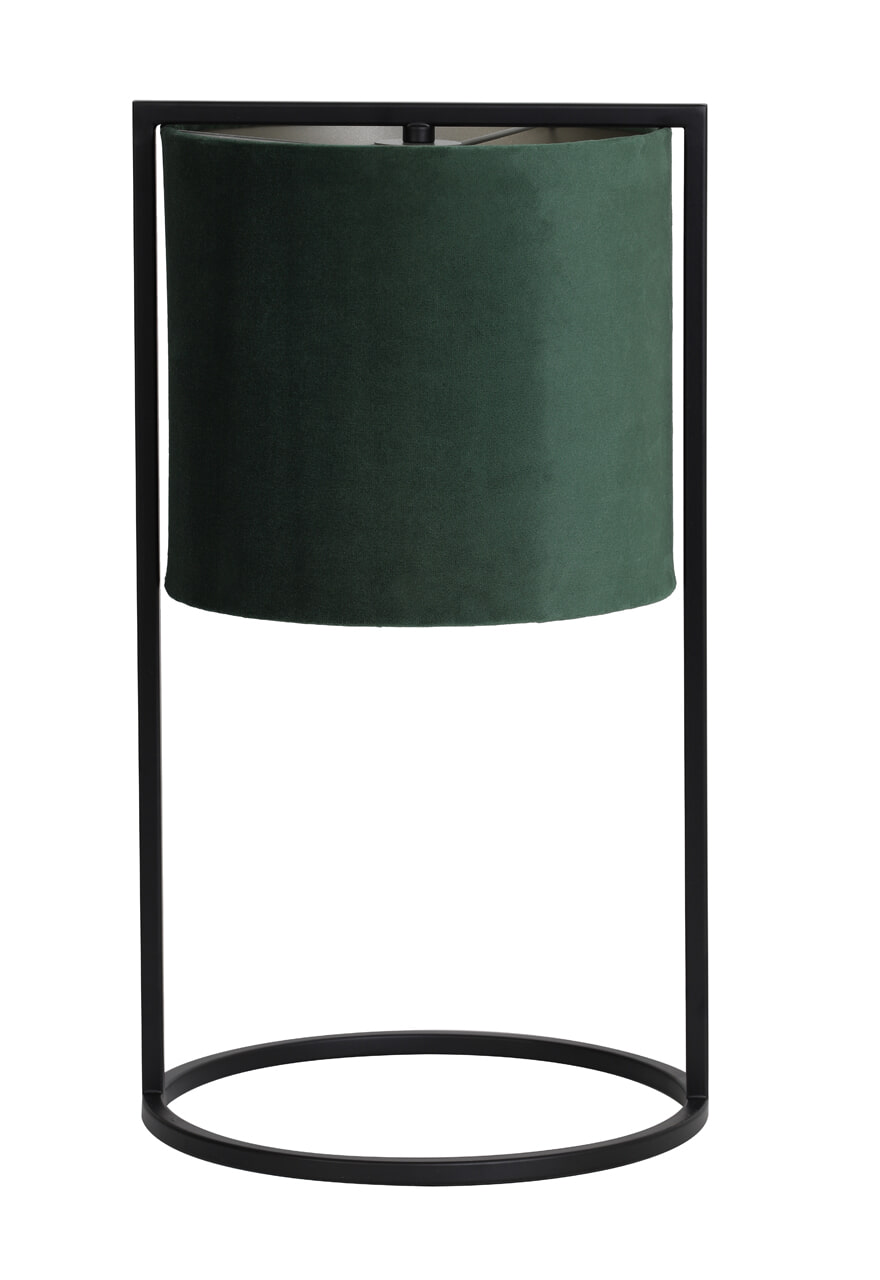 Light & Living Tafellamp 'Santos' 45cm hoog, Mat Zwart, kleur Donkergroen