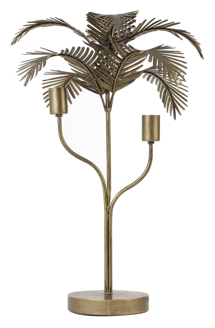 Light & Living Tafellamp 'Palm' 2-lamps, kleur Antiek Brons