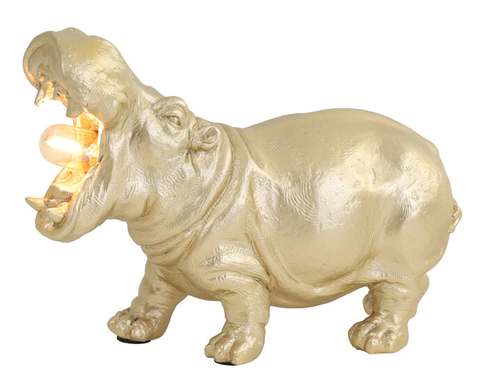 Light & Living Tafellamp 'Hippo' 17.5cm, kleur Mat Goud