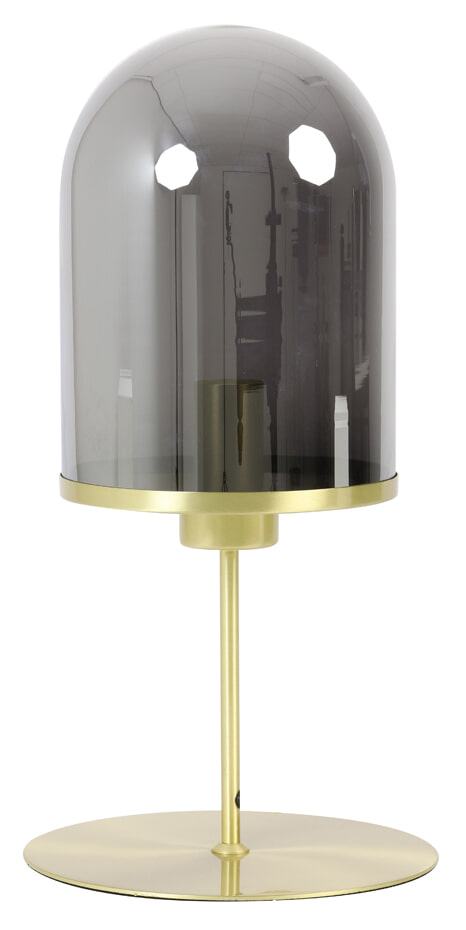 Light & Living Tafellamp 'Maverick' 50cm, antiek brons+smoke glas