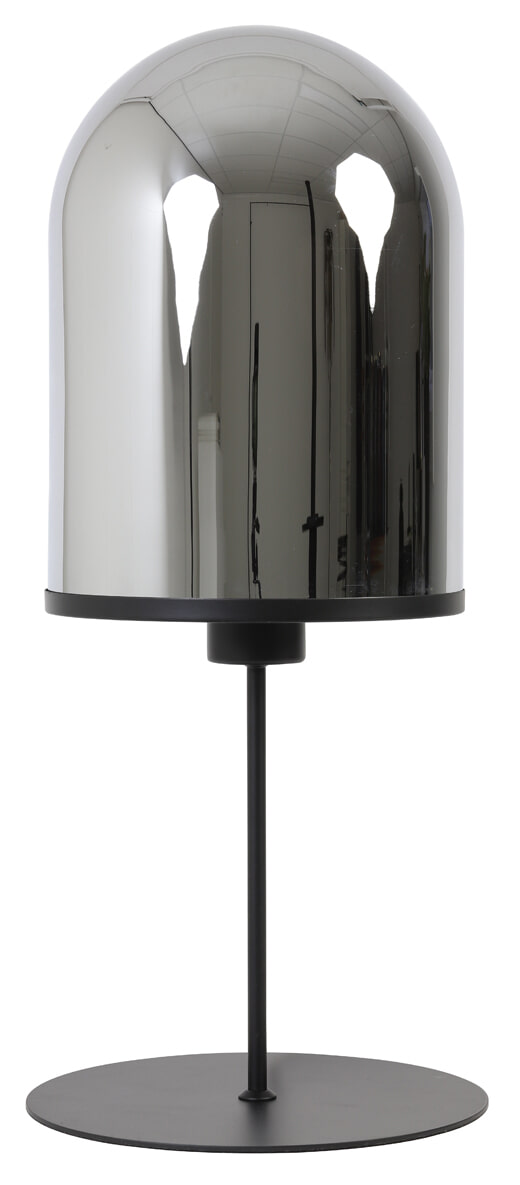 Light & Living Tafellamp 'Maverick' 65cm, mat zwart+smoke glas