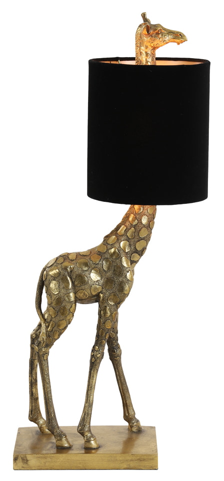 Light & Living Tafellamp 'Giraffe' 61cm, kleur Antiek Brons/Zwart