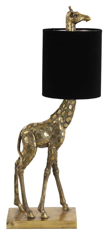 Light & Living Tafellamp 'Giraffe' 61cm, kleur Antiek Brons/Zwart