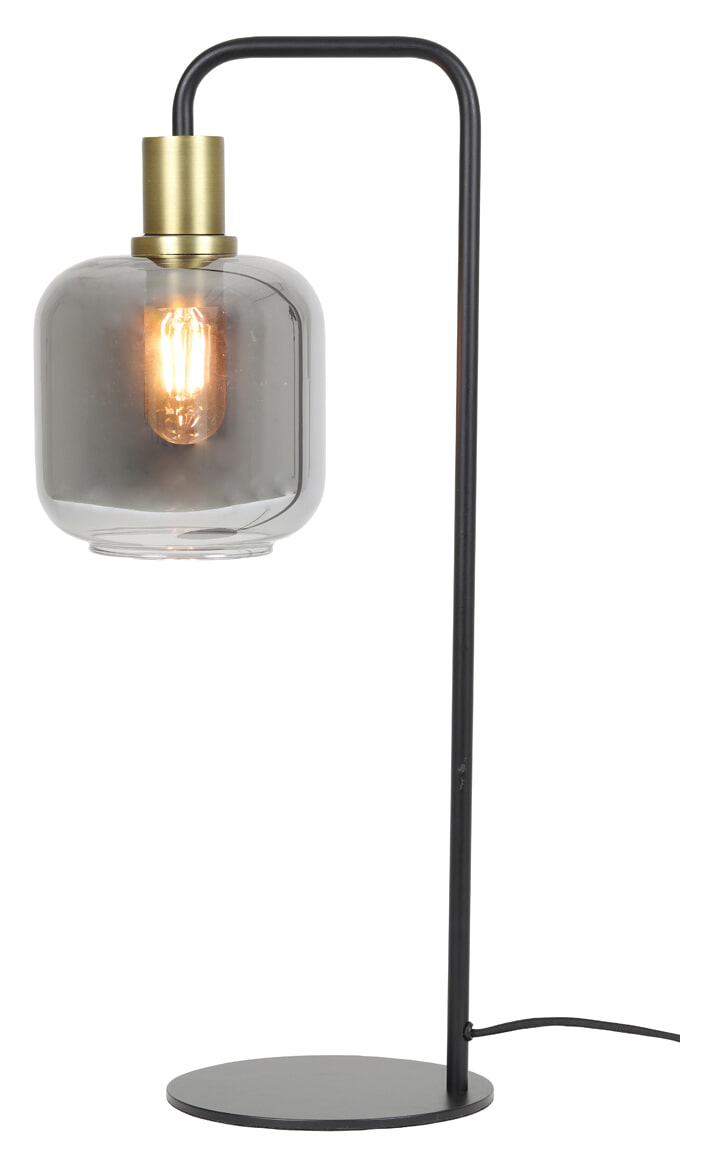 Light & Living Tafellamp 'Lekar' kleur Antiek Brons/Smoke
