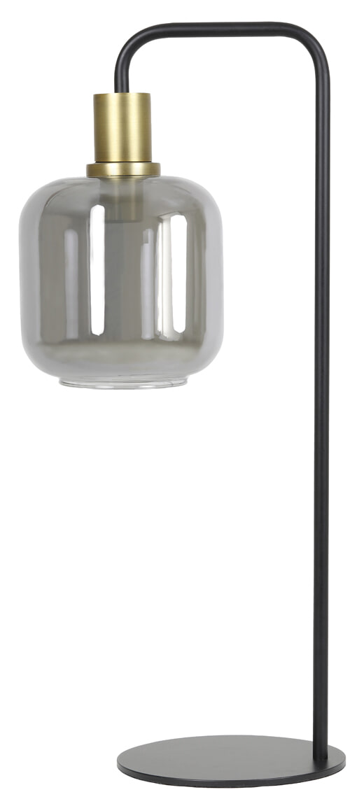 Light & Living Tafellamp 'Lekar' kleur Antiek Brons/Smoke
