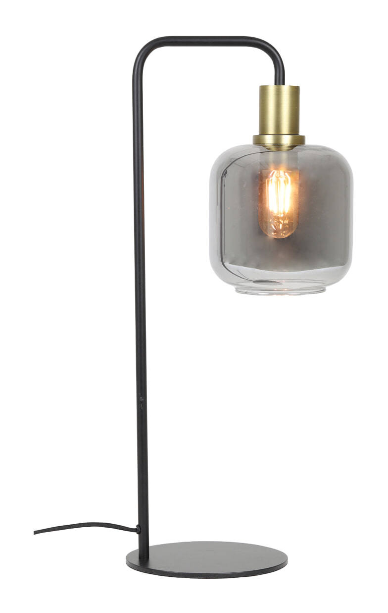 Light & Living Tafellamp 'Lekar' kleur Antiek Brons/Smoke
