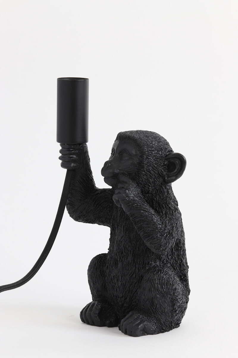 Light & Living Tafellamp 'Monkey' 23cm, kleur Mat Zwart