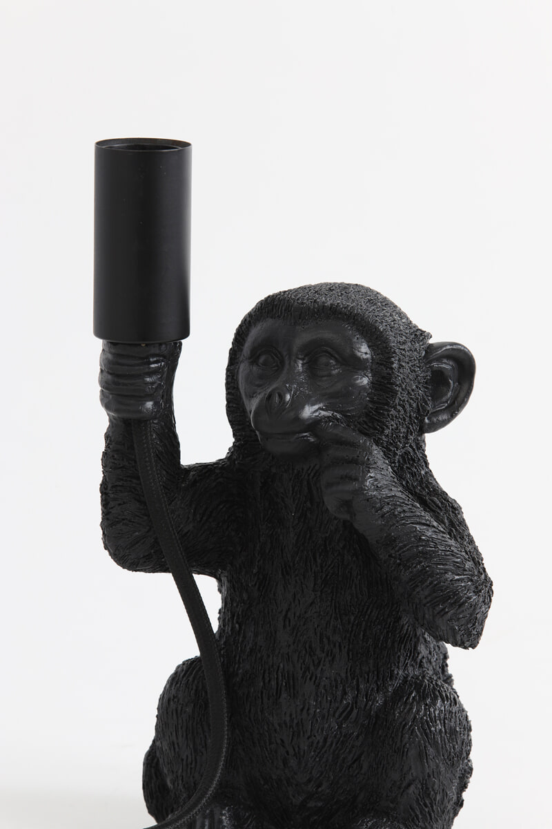 Light & Living Tafellamp 'Monkey' 23cm, kleur Mat Zwart