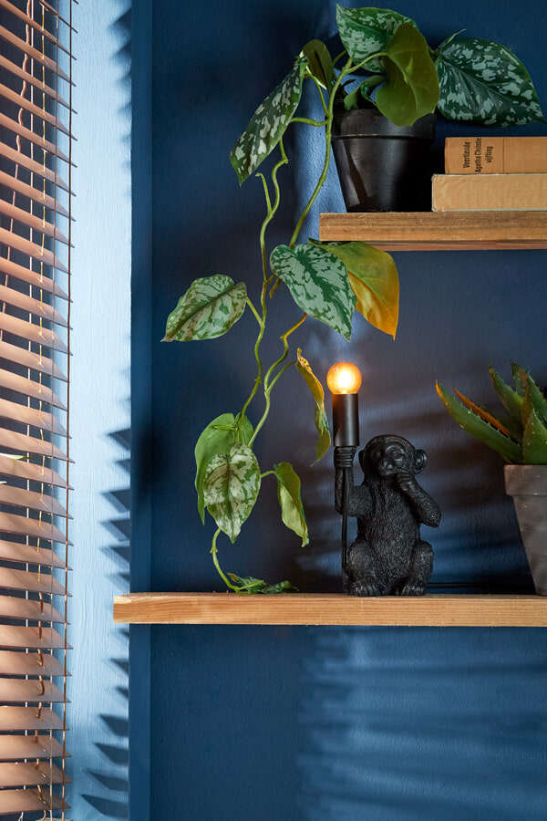 Light & Living Tafellamp 'Monkey' 23cm, kleur Mat Zwart