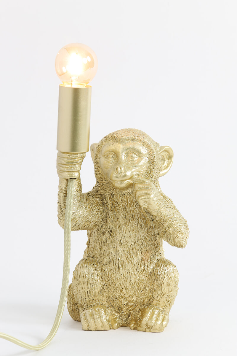 Light & Living Tafellamp 'Monkey' 23cm, kleur Mat Goud