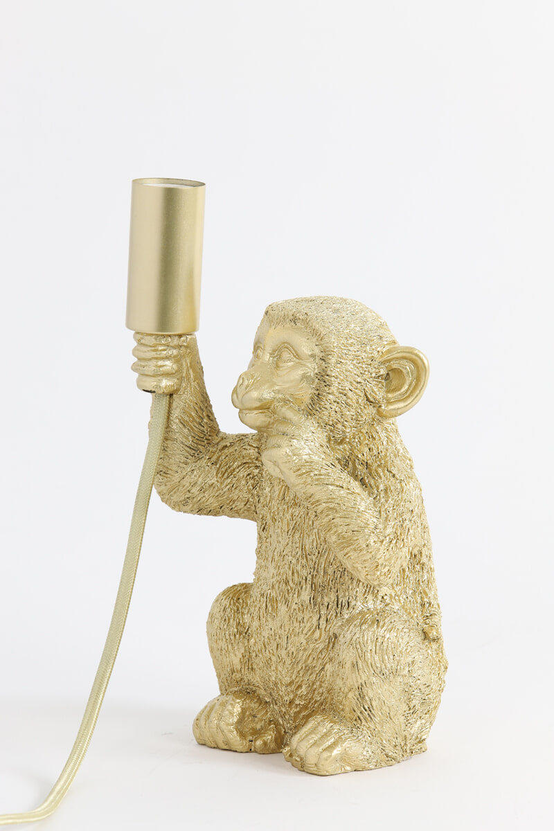 Light & Living Tafellamp 'Monkey' 23cm, kleur Mat Goud