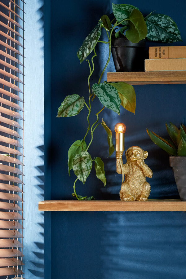 Light & Living Tafellamp 'Monkey' 23cm, kleur Mat Goud