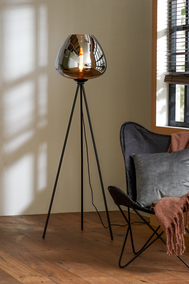 Light & Living Vloerlamp 'Mayson' kleur Mat Zwart