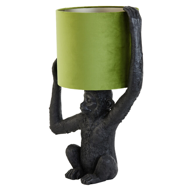 Light & Living Tafellamp 'Monkey' 68cm, kleur Olijfgroen