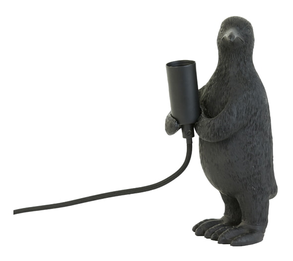 Light & Living Tafellamp 'Penguin' 24cm, kleur Mat Zwart