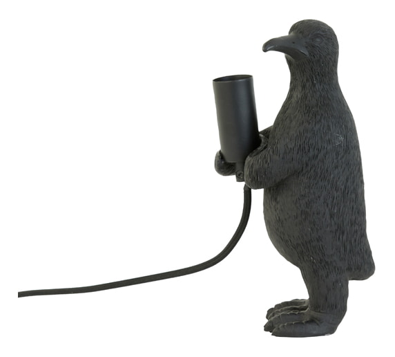 Light & Living Tafellamp 'Penguin' 24cm, kleur Mat Zwart