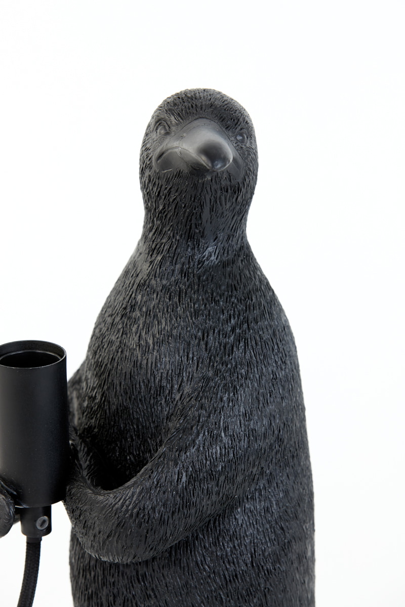 Light & Living Tafellamp 'Penguin' 24cm, kleur Mat Zwart