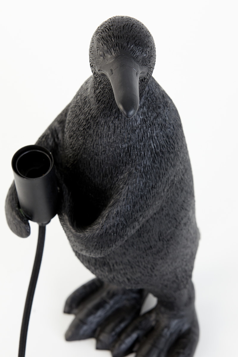 Light & Living Tafellamp 'Penguin' 24cm, kleur Mat Zwart