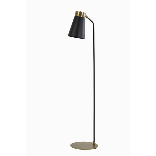 Light & Living Vloerlamp 'Braja' 143cm hoog, kleur Mat Zwart/Antiek Brons