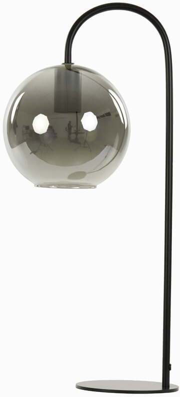Light & Living Tafellamp Subar Glas, 60cm - Zwart