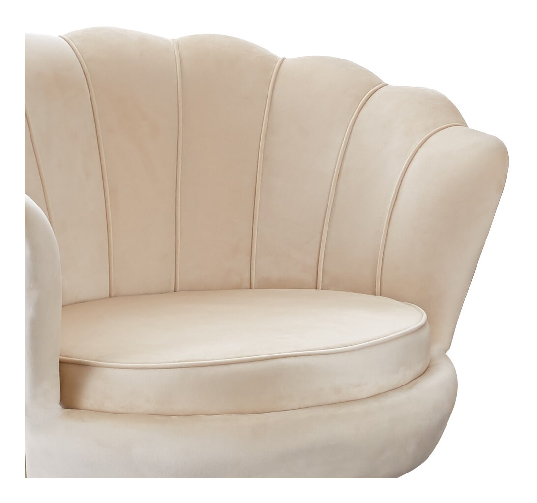 Artistiq Fauteuil 'Lizzy', Velvet, kleur Beige