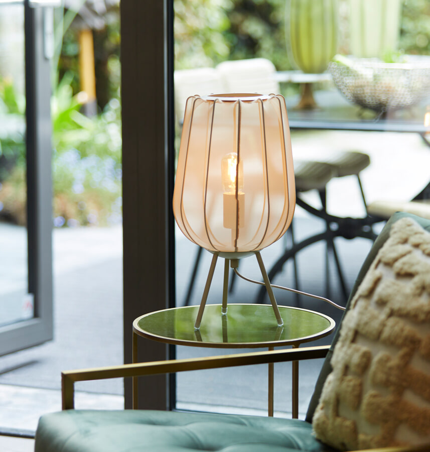 Light & Living Tafellamp 'Plumeria' 45cm hoog, kleur Zand