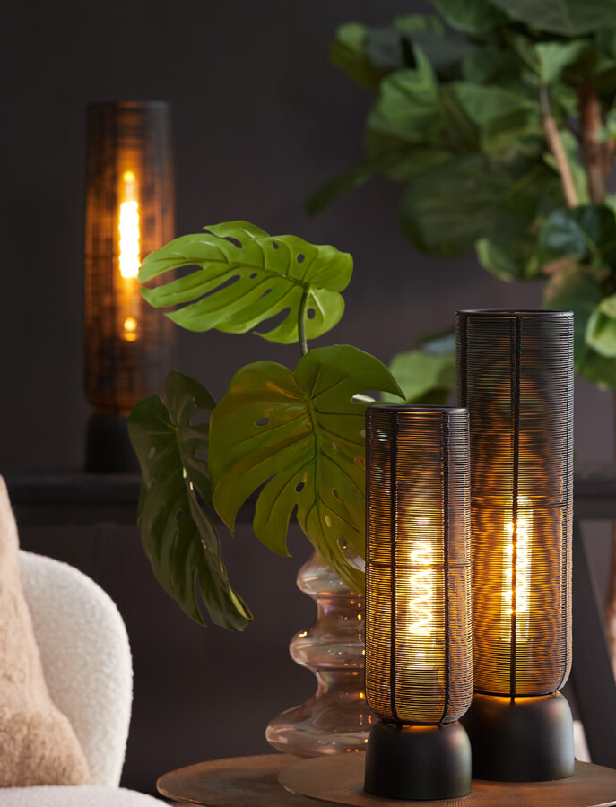 Light & Living Tafellamp 'Lezuza' 40cm, kleur Mat Zwart