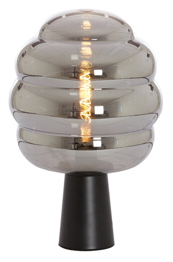 Light & Living Tafellamp Misty 30cm - Smoke/Mat Zwart